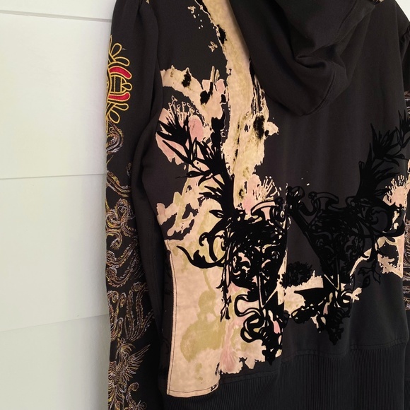 Ruthless Art Embroidered Rhinestone Embellished Black Hoodie Medium - Picture 13 of 17